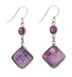 Amethyst Square Dangle Earrings