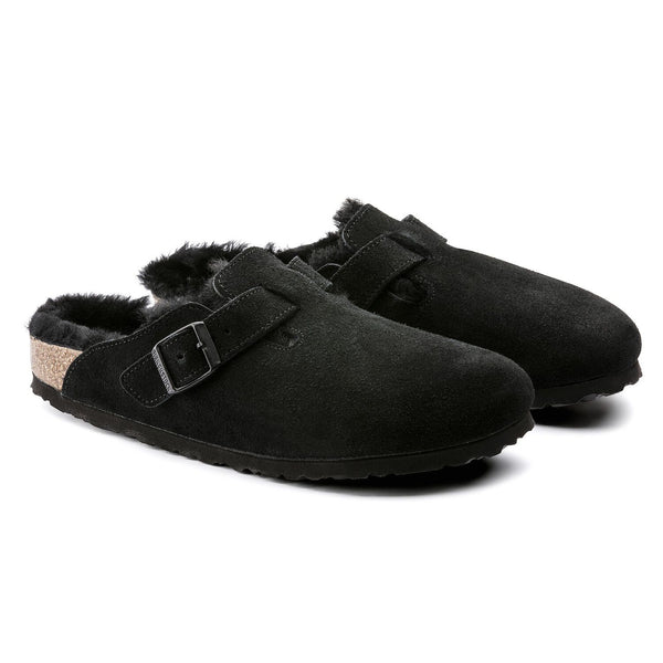 Women's Boston Shearling Black Suede