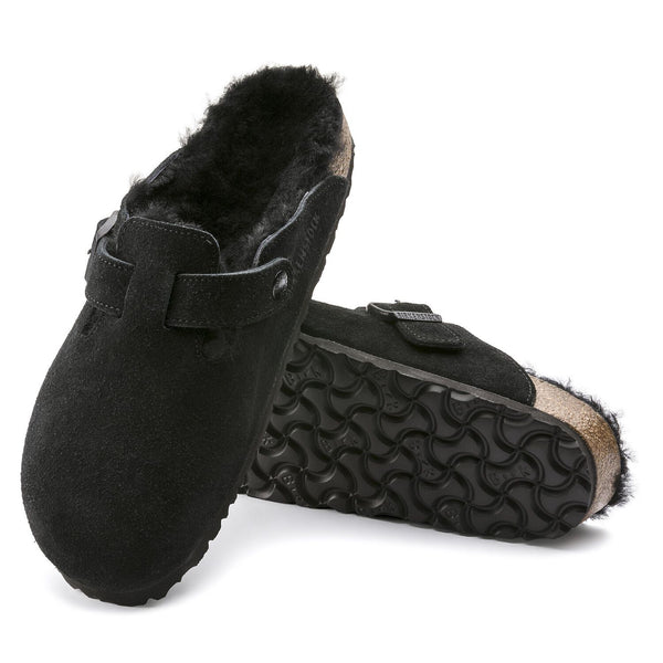 Women's Boston Shearling Black Suede