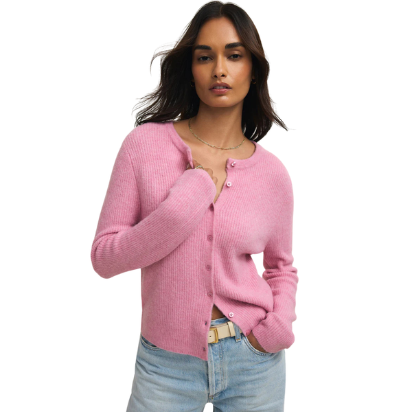 Medina Rib Cardigan Pink Crush