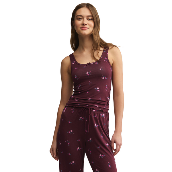 Shania Ditsy Tank Merlot