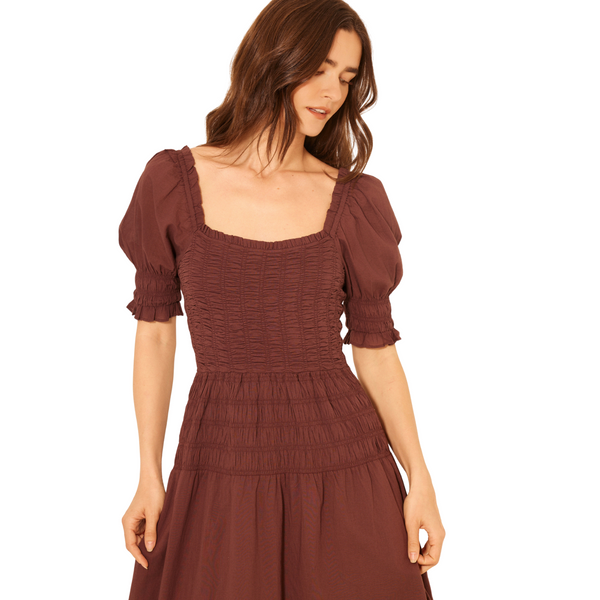 Adelaide Dress Brown Stone
