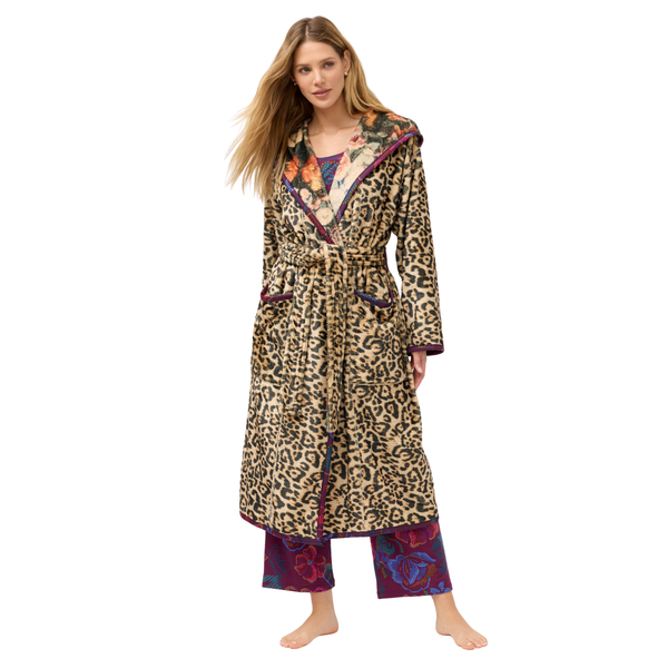 Aditi Reversible Leopard Robe