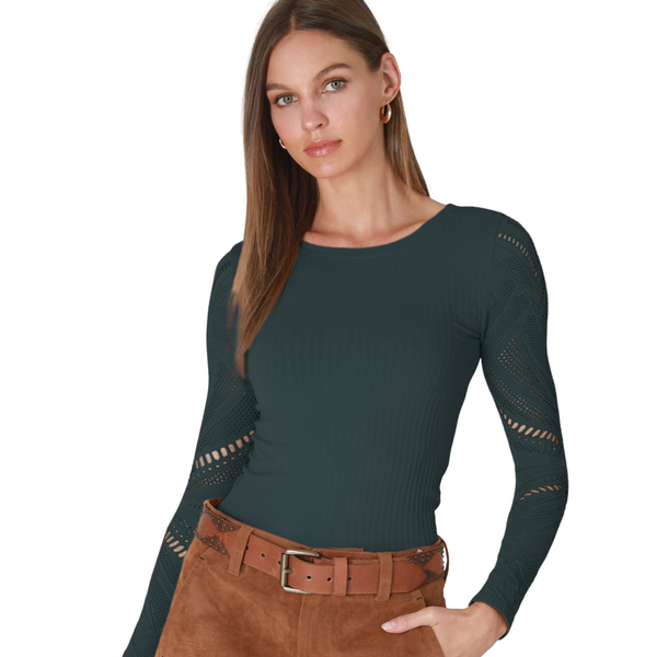 Lace Textured Long Sleeve