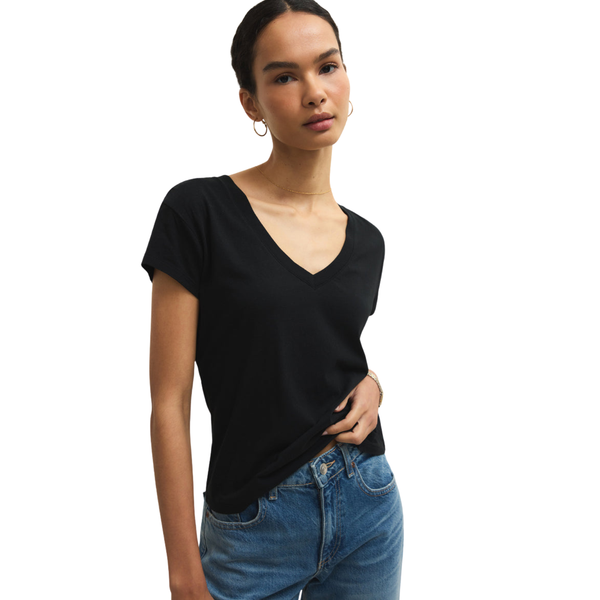 Modern V-Neck Tee Black
