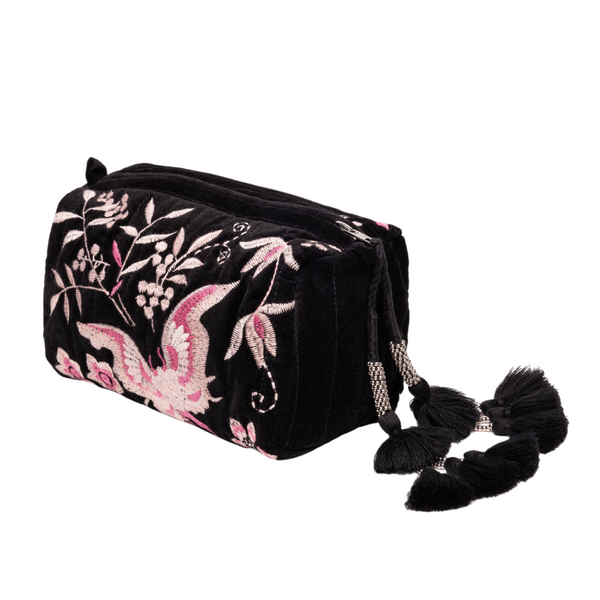 Velvet Quilted Makeup Bag