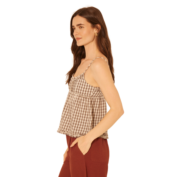 Alma Top Cream Plaid