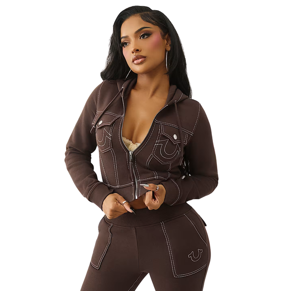 Big T Shrunken Zip Hoodie Burlwood