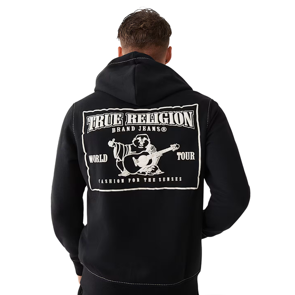 Big T Zip Up Hoodie Jet Black