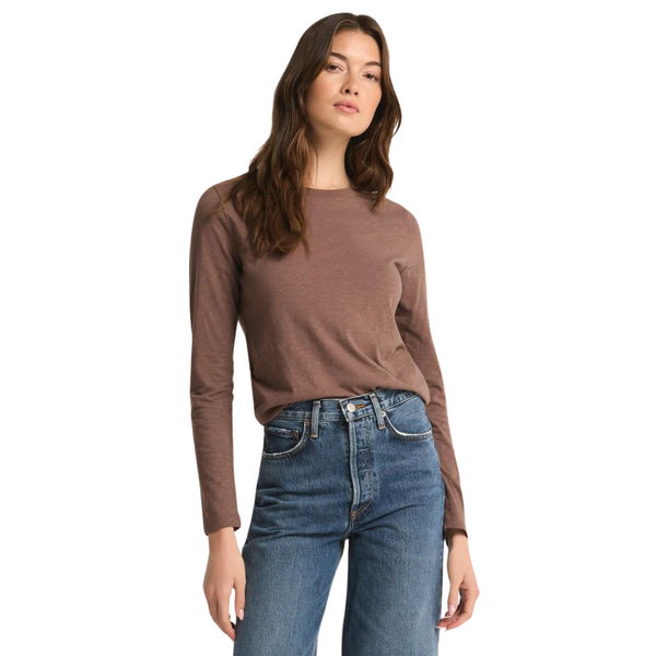 Modern Slub Long Sleeve Tee Deep Taupe