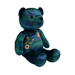Mingo Plaid Embroidered Velvet Bear