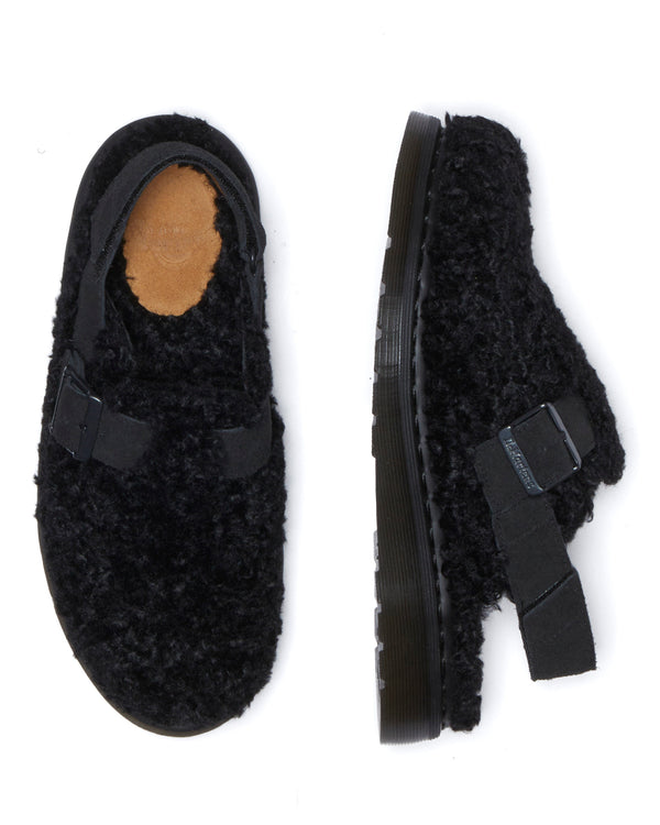 Jorge II Fur Lined Black Mules