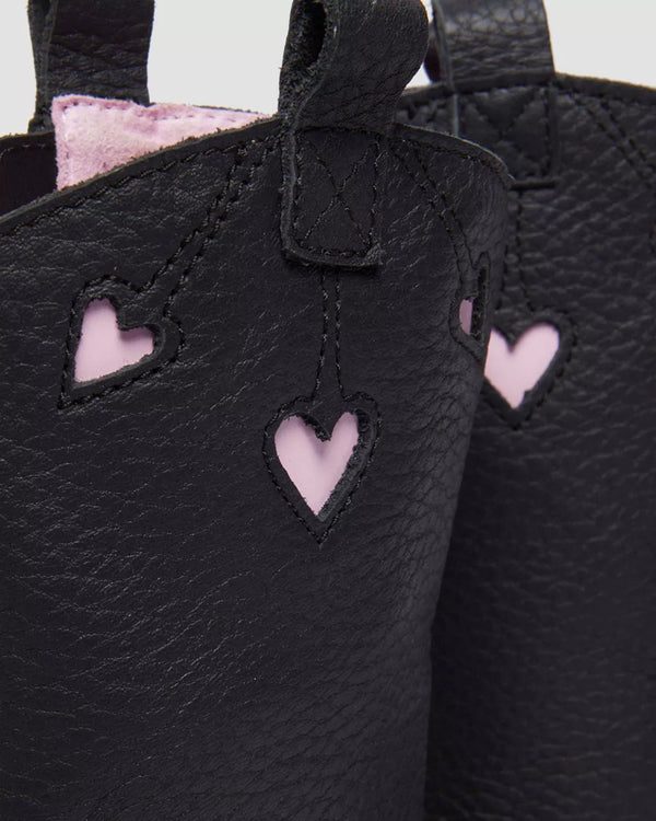 Bex Heart Boot Black & Pink