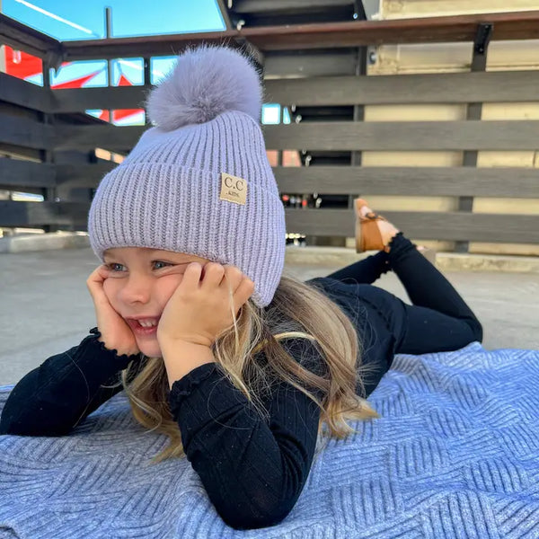 Kid's C.C Double Pom Ear Flap Beanie