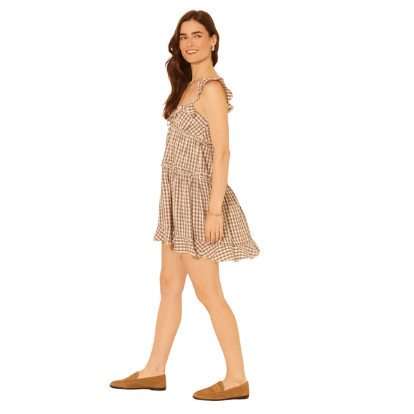Karelia Dress Cream Plaid