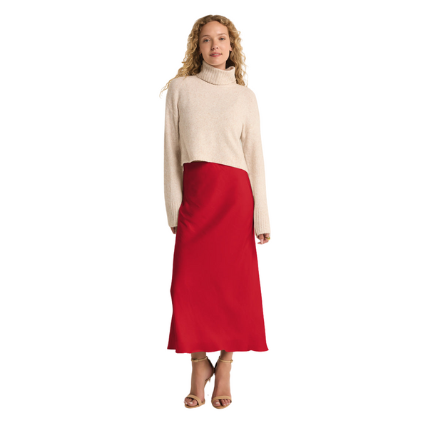 Europa Poly Sheen Skirt Haute Red