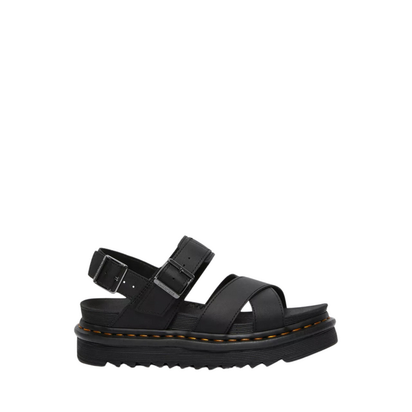 Voss II Black Leather Sandals