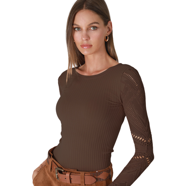 Lace Textured Long Sleeve