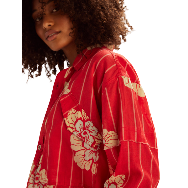 Hidden Flower Camo Shirt Cherry