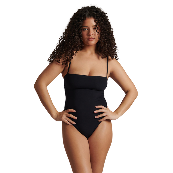 Nuudii Black Square Neck Bodysuit