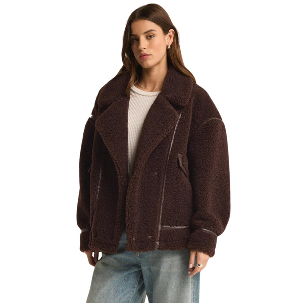 Ari Sherpa Coat Dark Chocolate