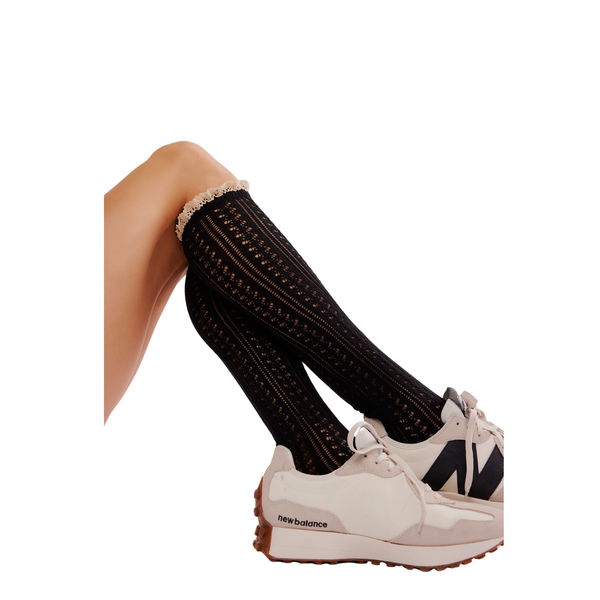 Misty Net Pointelle Tall Socks