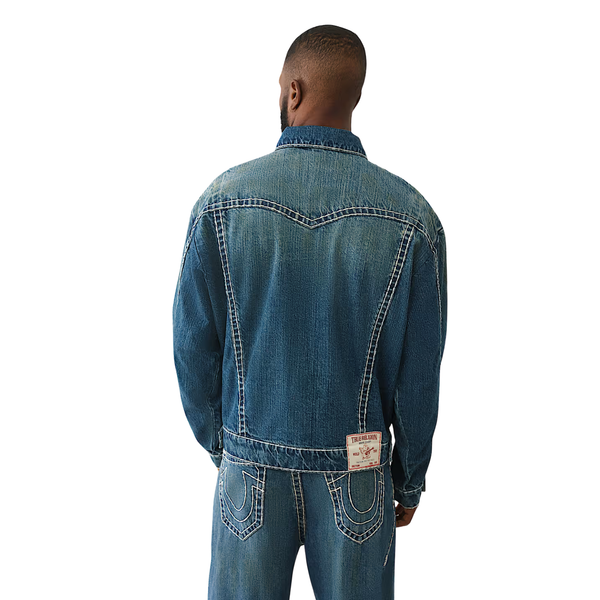 Drop Shoulder Utility Denim Jacket