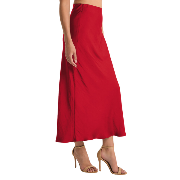 Europa Poly Sheen Skirt Haute Red