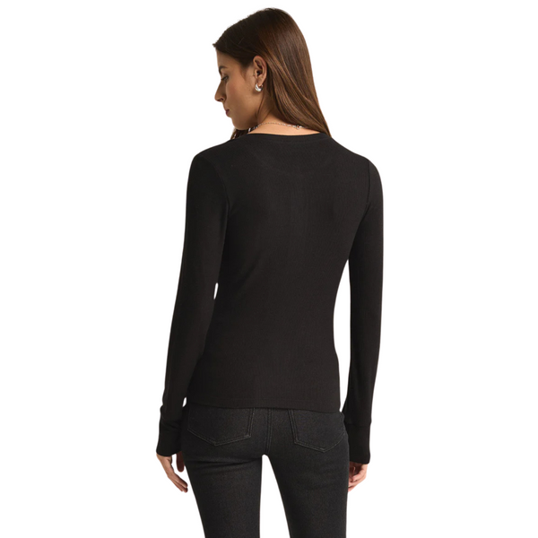 Scarlet Rib Henley Black