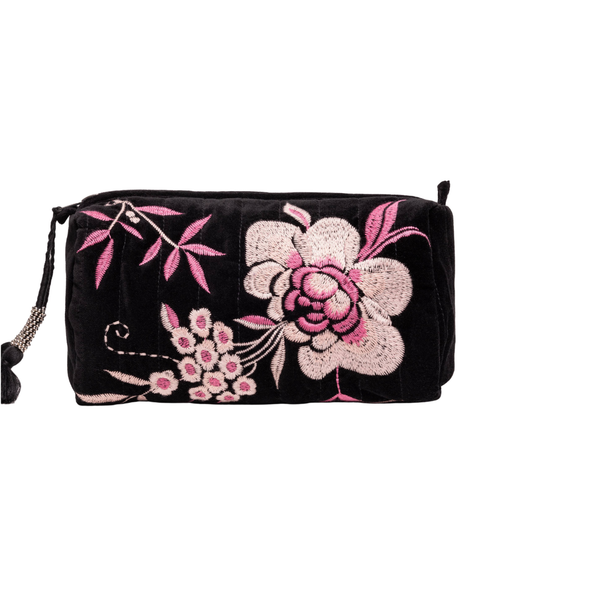 Velvet Quilted Makeup Bag