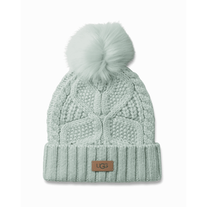 UGG® Cable Knit Beanie With Pom