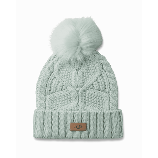 UGG® Cable Knit Beanie With Pom