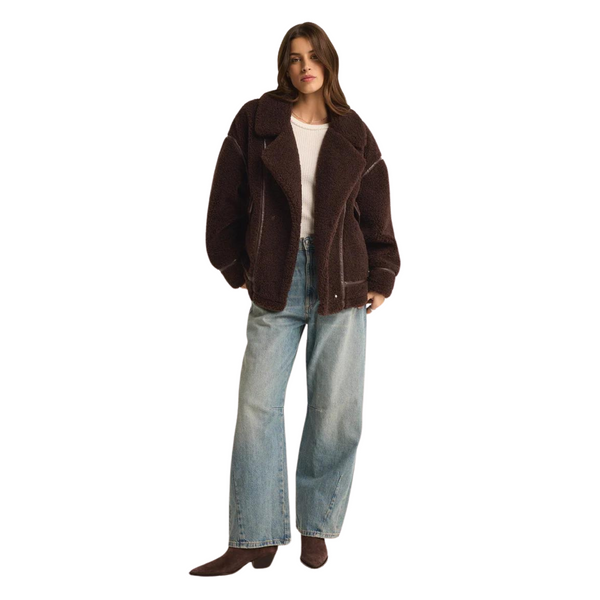 Ari Sherpa Coat Dark Chocolate