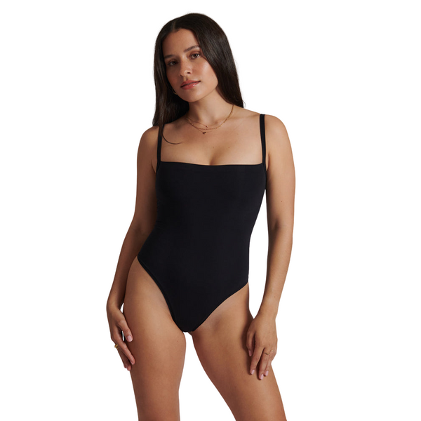 Nuudii Black Square Neck Bodysuit