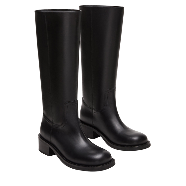 Riggs Black Leather Boots