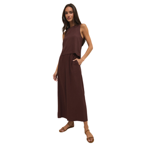 Sloane Linen Top Chocolate Cherry