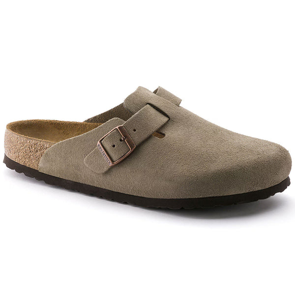 Women's Boston Taupe Suede SoftFootbed
