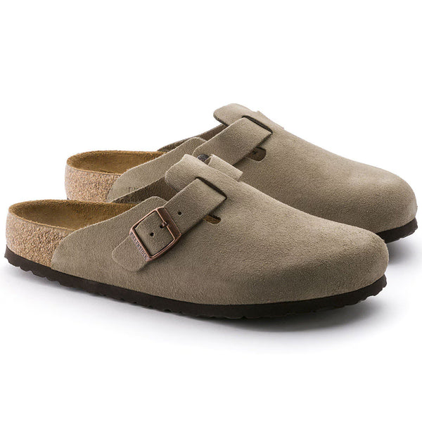Women's Boston Taupe Suede SoftFootbed