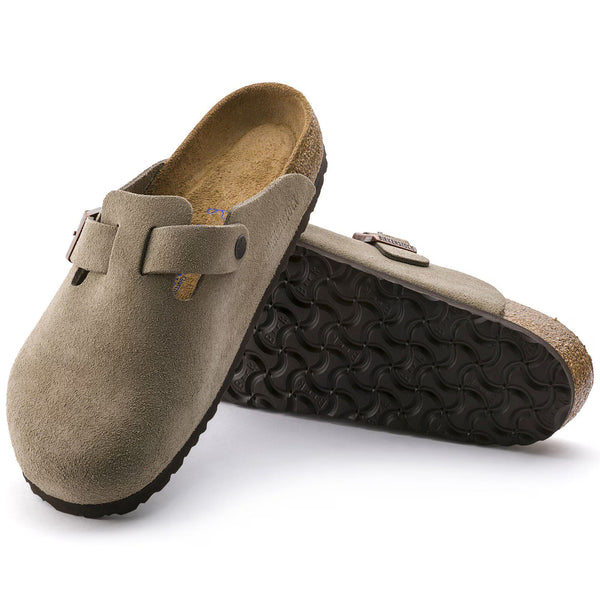 Women's Boston Taupe Suede SoftFootbed