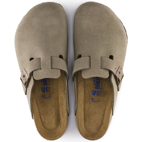 Women's Boston Taupe Suede SoftFootbed