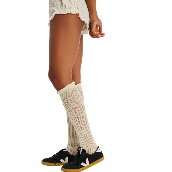 Misty Net Pointelle Tall Socks