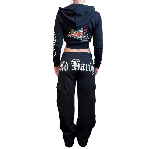 Rose Skull Cargo Sweatpants