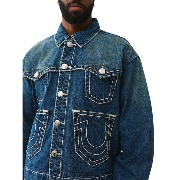 Drop Shoulder Utility Denim Jacket