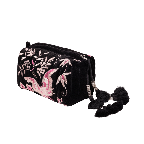 Velvet Quilted Makeup Bag