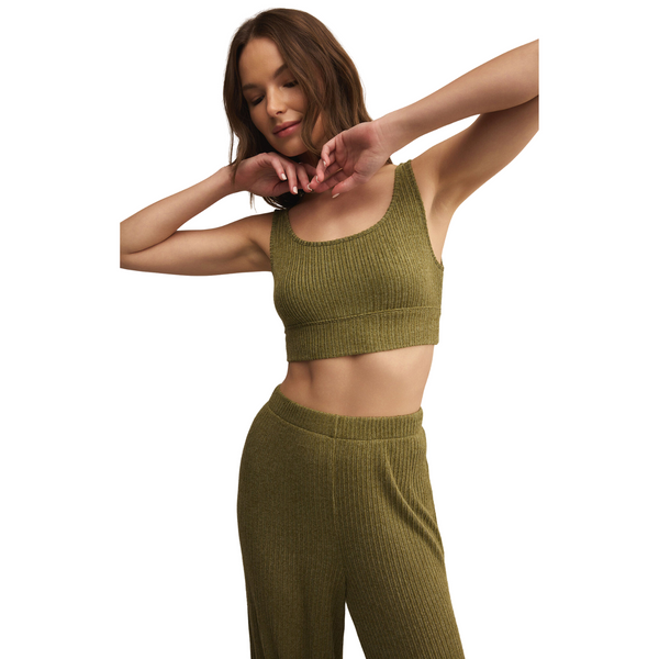 Zoe Mini Rib Bra Fern