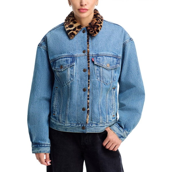 Levi's® Leopard Collar Fur Trucker