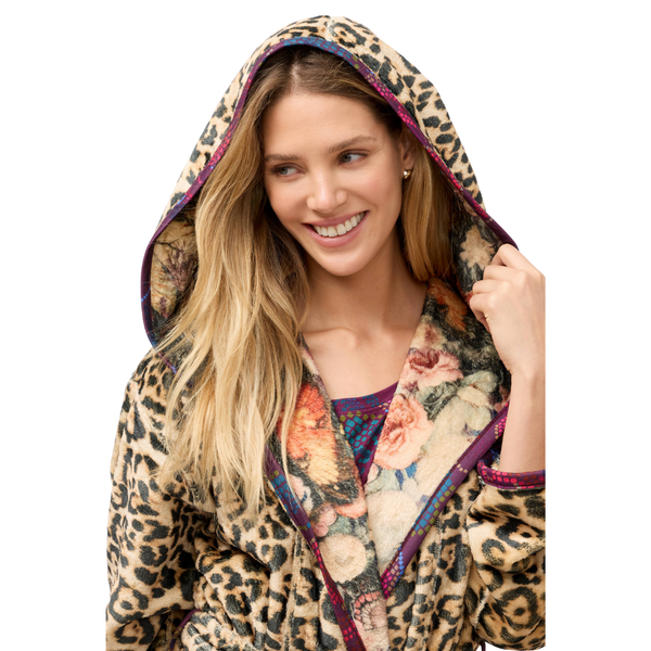 Aditi Reversible Leopard Robe