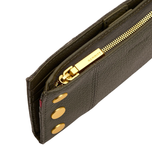 110 North Wallet Olive Brushed Gold
