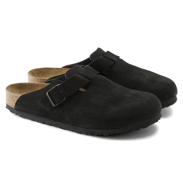 Women's Boston Black Suede SoftFootbed