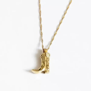 Kick Rocks Cowgirl Boot Necklace
